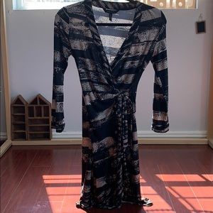 Bcbg Black and Nude Wrap Dress